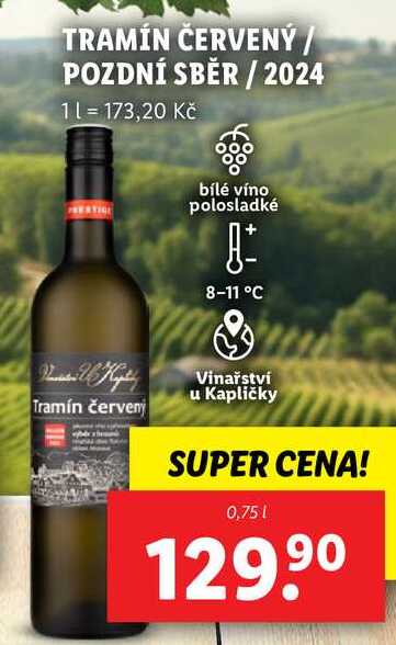 TRAMÍN ČERVENÝ, 0,75 l