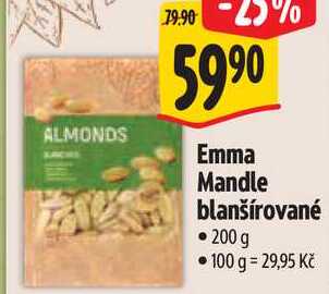 Emma Mandle blanšírované, 200 g 