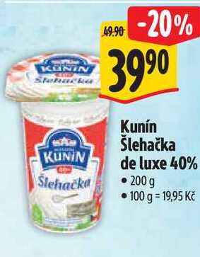 Kunín Šlehačka de luxe 40%, 200 g 