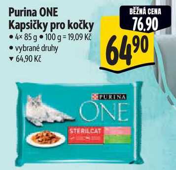 Purina ONE Kapsičky pro kočky, 4x 85 g 