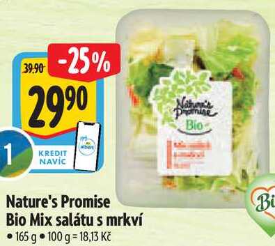 Nature's Promise Bio Mix salátu s mrkví, 165 g 