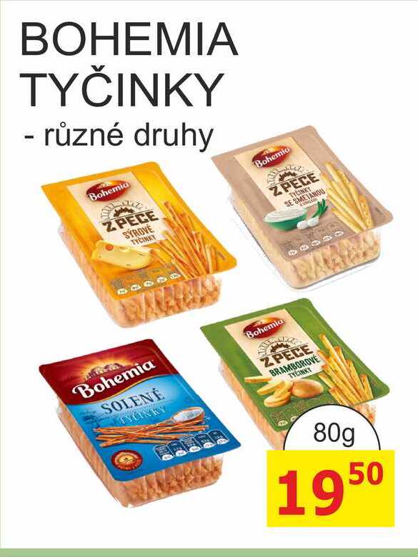 Bohemia Tyčinky 80g, různé druhy