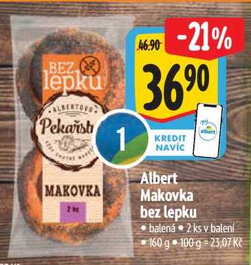 Albert Makovka bez lepku, 160 g