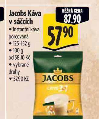 Jacobs Káva v sáčcích instantní káva porcovaná 125-152 g 
