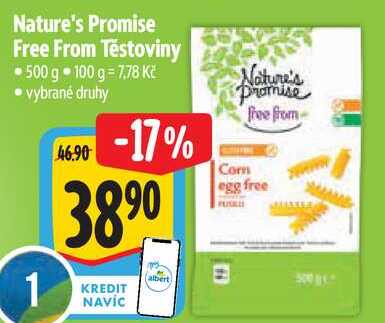 Nature's Promise Free From Těstoviny, 500 g