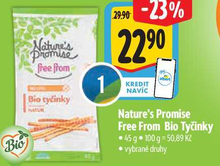 Nature's Promise Free From Bio Tyčinky, 45 g