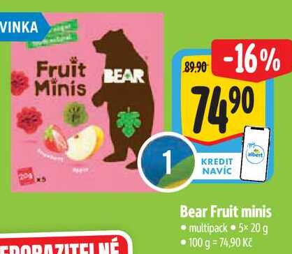 Bear Fruit minis, 5x 20 g 