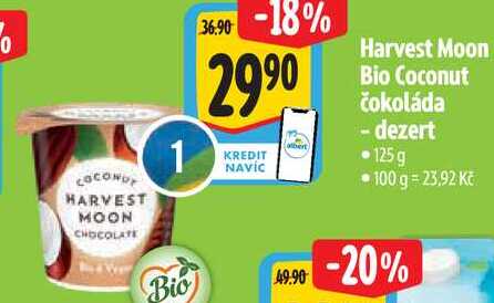 Harvest Moon Bio Coconut čokoláda - dezert, 125 g 