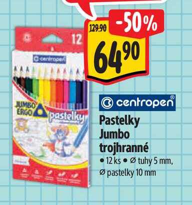   Pastelky Jumbo trojhranné 12 ks 