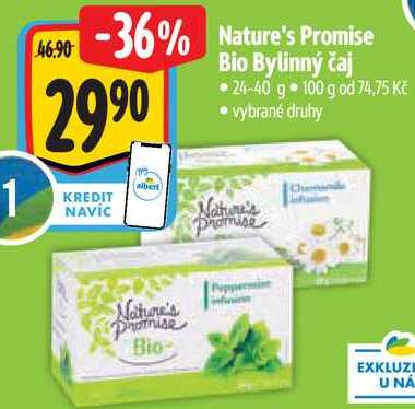 Nature's Promise Bio Bylinný čaj, 24-40 g