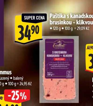   Paštika s kanadskou brusinkou-klikvou  120 g
