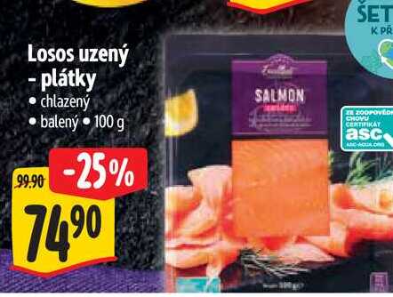   Losos uzený - plátky 100 g