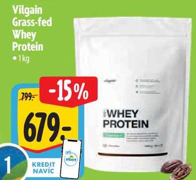 Vilgain Grass-fed Whey Protein, 1 kg