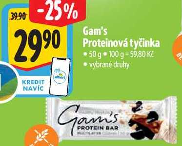 Gam's Proteinová tyčinka, 50 g