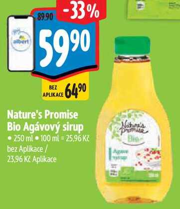 Nature's Promise Bio Agávový sirup, 250 ml