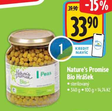 Nature's Promise Bio Hrášek, 340 g
