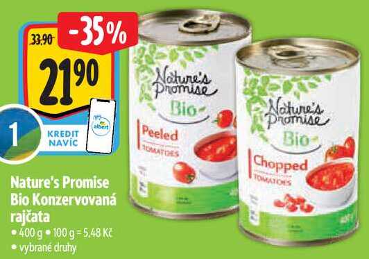 Nature's Promise Bio Konzervovaná rajčata, 400 g 