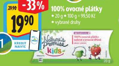 100% ovocné plátky, 20 g