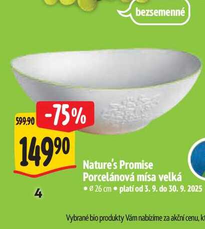   Nature's Promise Porcelánová mísa velká  pr.26 cm 