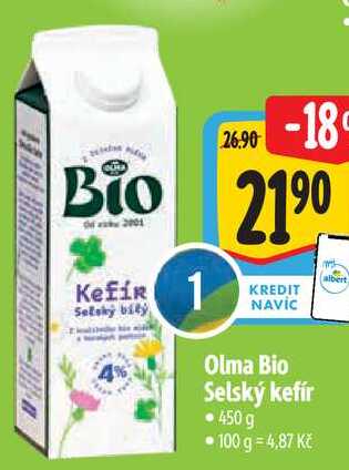Olma Bio Selský kefír, 450 g