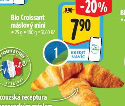 Bio Croissant máslový mini  25 g 