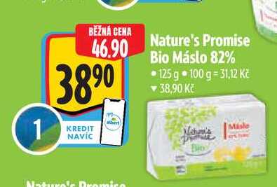  Nature's Promise Bio Máslo 82% 125 g  v akci