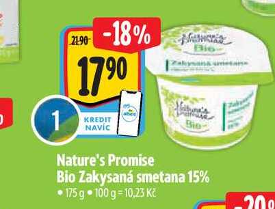  Nature's Promise Bio Zakysaná smetana 15% 175 g