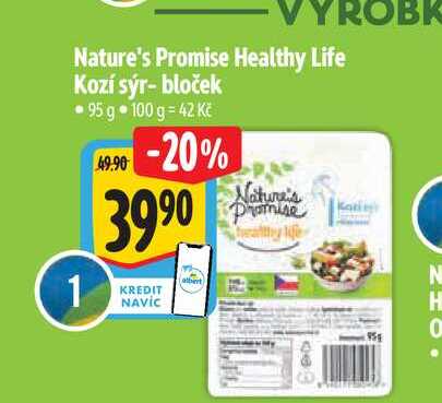   Nature's Promise Healthy Life Kozí sýr- bloček  95 g  