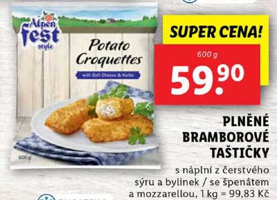 PLNĚNÉ BRAMBOROVÉ TAŠTIČKY, 600 g