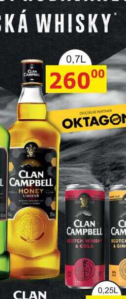 CLAN CAMPBEL SKOTSKÁ WHISKEY honey 0,7L