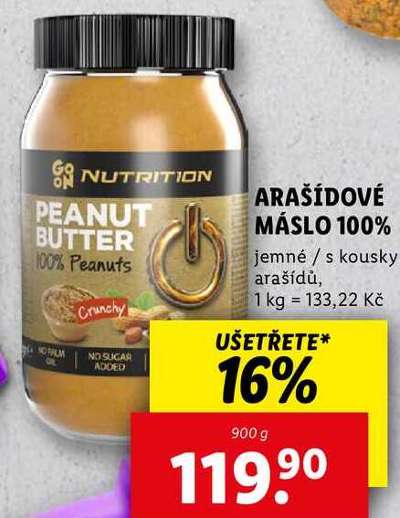 ARAŠÍDOVÉ MÁSLO 100%, 900 g