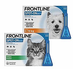 FRONTLINE spot‑on pro kočky FRONTLINE spot‑on pro psy S (2–10 kg) 3 ks