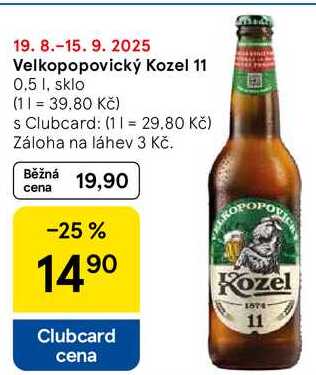 Velkopopovický Kozel 11, 0,5 l, sklo 