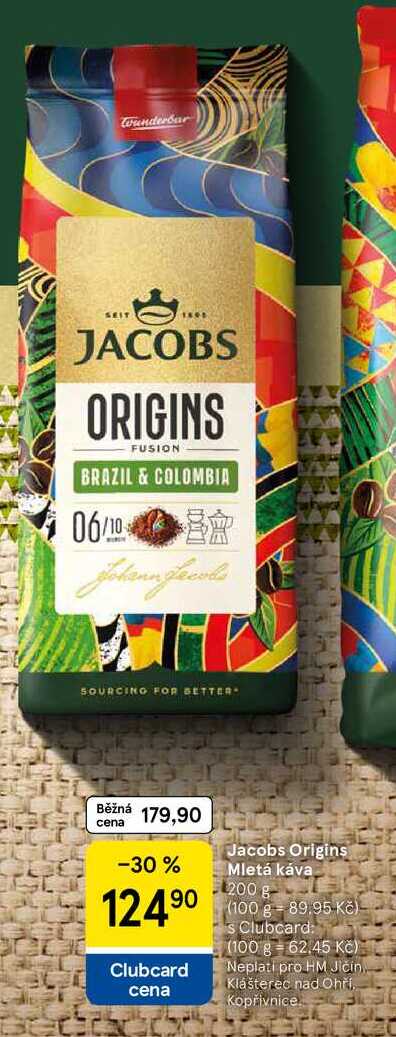 Jacobs Origins Mletá káva, 200 g 