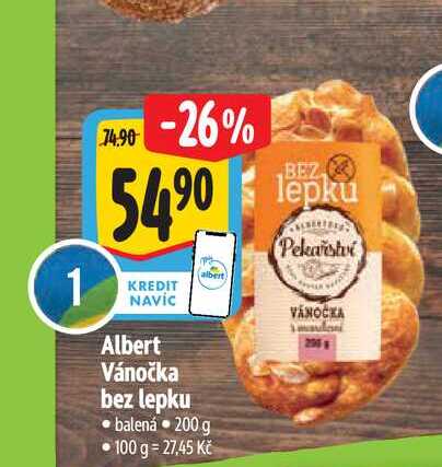  Albert Vánočka bez lepku balená 200 g 