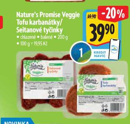 Nature's Promise Veggie  Tofu karbanátky/ Seitanové tyčinky  200 g