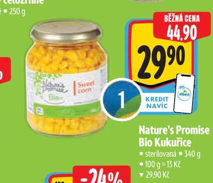  Nature's Promise Bio Kukuřice 340 g