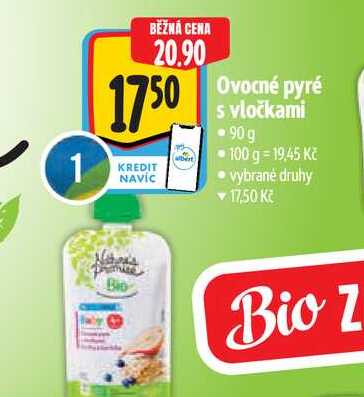  Ovocné pyré s vločkami  90g  