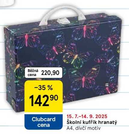 Školní kufřík hranatý, A4, dívčí motiv 