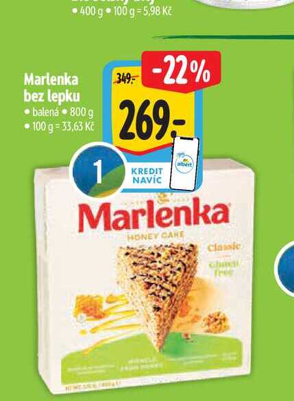   Marlenka bez lepku  800 g 