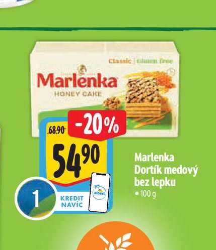   Marlenka Dortík medový bez lepku  100 g 