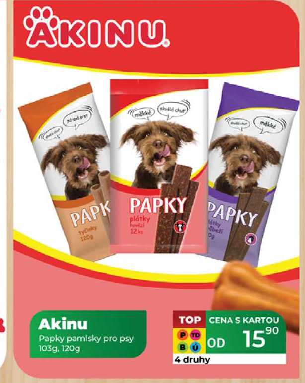 Akinu Papky pamlsky pro psy 103g, 120g  