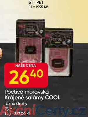 Poctivá moravská Krájené salámy COOL různé druhy 75 g