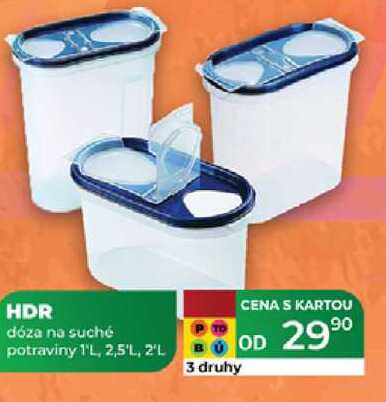 HDR dóza na suché potraviny 1'L, 2,5'L, 2'L