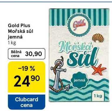 Gold Plus Mořská sůl jemná, 1 kg  