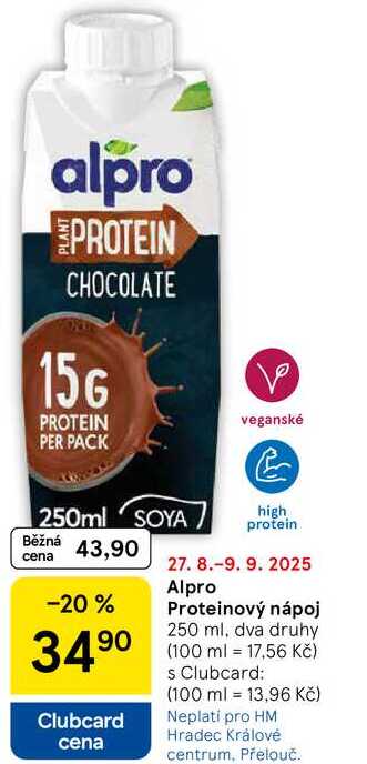 Alpro Proteinový nápoj, 250 ml, dva druhy  