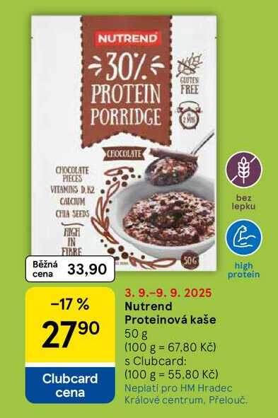 Nutrend Proteinová kaše, 50 g 