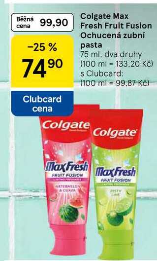 Colgate Max Fresh Fruit Fusion Ochucená zubní pasta, 75 ml