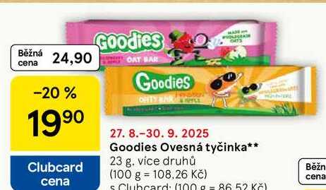Goodies Ovesná tyčinka, 23 g 