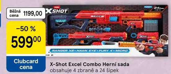 X-Shot Excel Combo Herní sada, obsahuje 4 zbraně a 24 šipek 24 